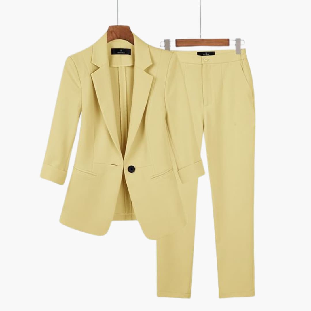 Tailored Blazer & Trouser Set for Women - Elegant Office Look