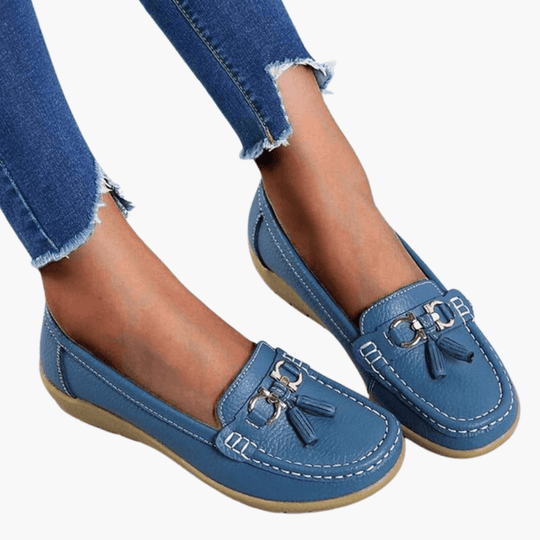 Slip-On Tassel Loafers for Women - Comfy Buckle Moccasins