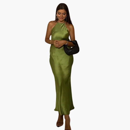 Elegant Halterneck Maxi Dress - for Women in Classic Style