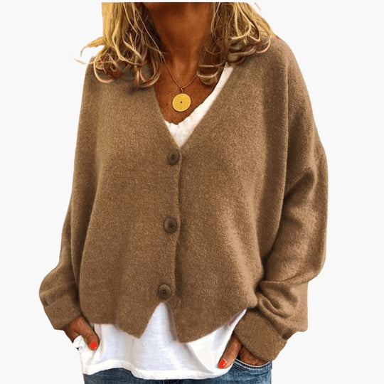 Knitted Button Cardigan for Women - Soft & Cozy Layering Piece