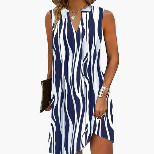 Sleeveless Striped Mini Dress for Women - Casual & Chic Fit
