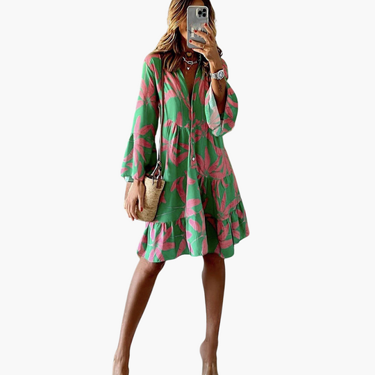 Boho Mini Dress - Women's Flowy Fit for Summer Elegance