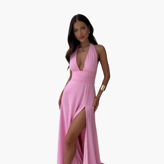 Halter Slit Maxi Dress - For Women’s Elegant Evenings