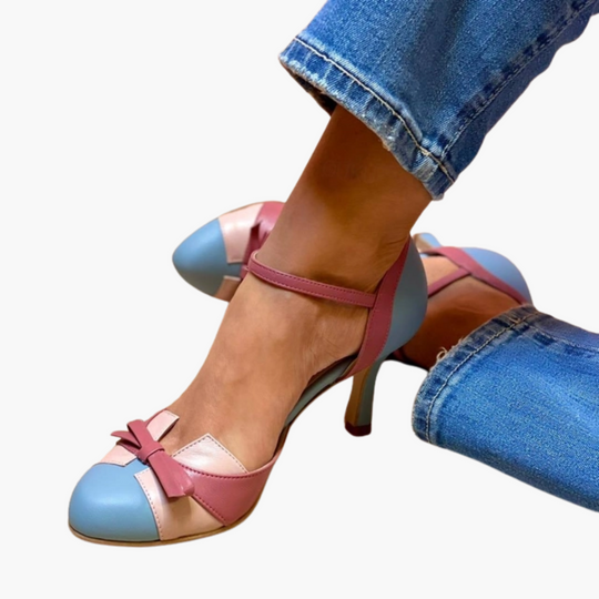 Block Heel Sandals - Retro Style for Women with Strap