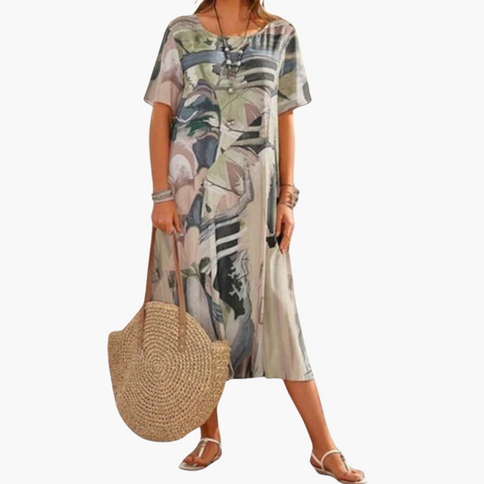Floral Print Midi Dress – Women's Lightweight Summer Style