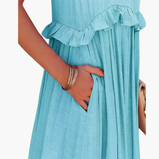 Ruffle Breeze Maxi Dress - Women's Flowy Summer Outfit