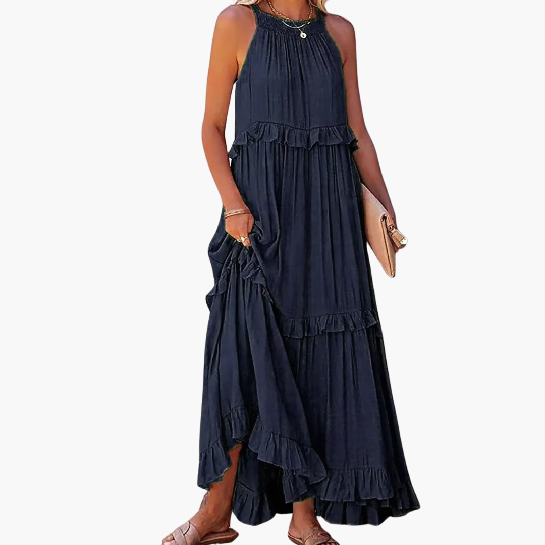 Ruffle Breeze Maxi Dress - Women's Flowy Summer Outfit