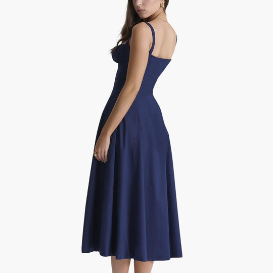 Lace-Up Corset Mini Dress - Square Neck Bodycon for Women