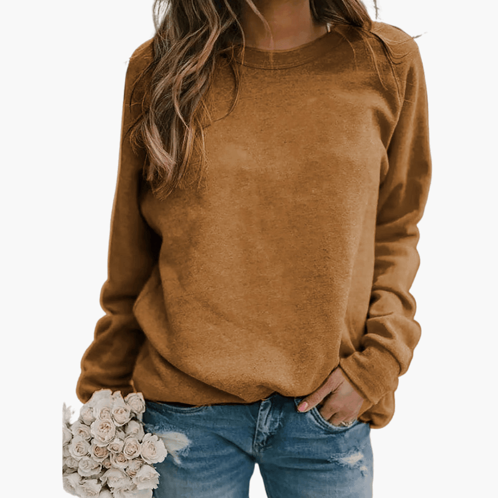 Oversized Cotton Sweatshirt - Soft Relaxed Pullover for Women