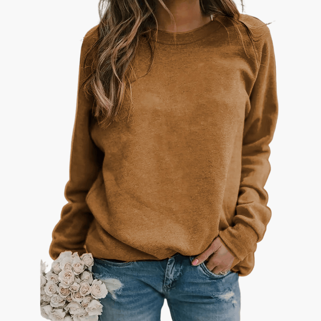 Oversized Cotton Sweatshirt - Soft Relaxed Pullover for Women