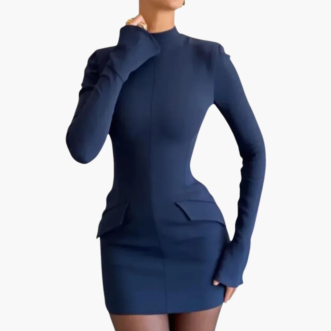 Long Sleeve Bodycon Mini Dress - Fitted Style for Women