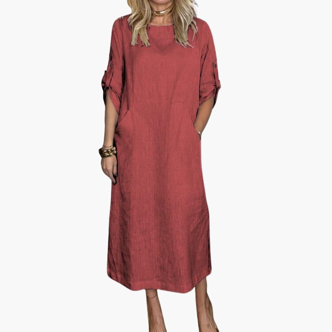 Summer Shift Dress with Pockets for Women - Casual Fit