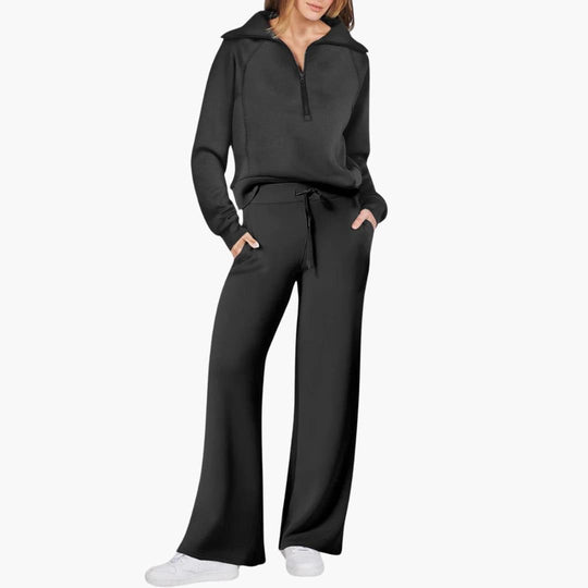 Cozy Lounge Set – Wide Leg Pants & Soft Top for Women