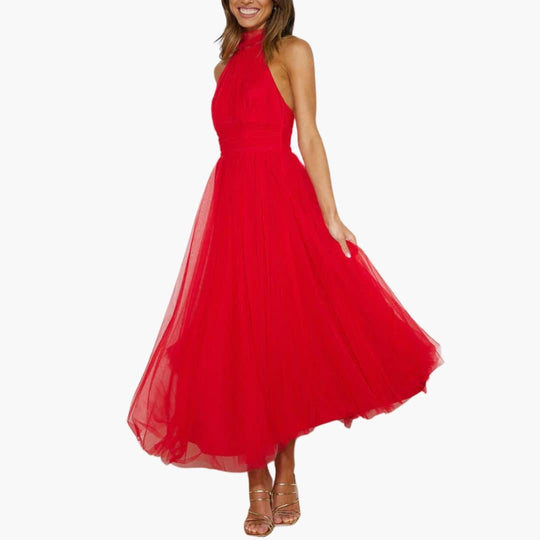 Elegant Maxi Dress - Flowy Sleeveless Fit for Women’s Events