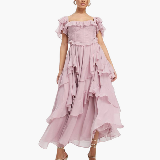 Layered summer dress - elegant design for women with ruffles