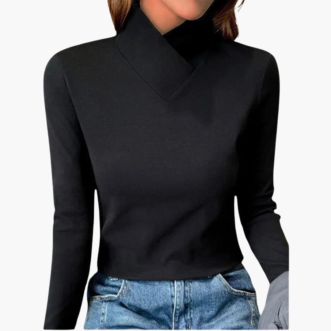 Breathable High Collar Jumper for Women - Chic & Lightweight - IsabellaMae