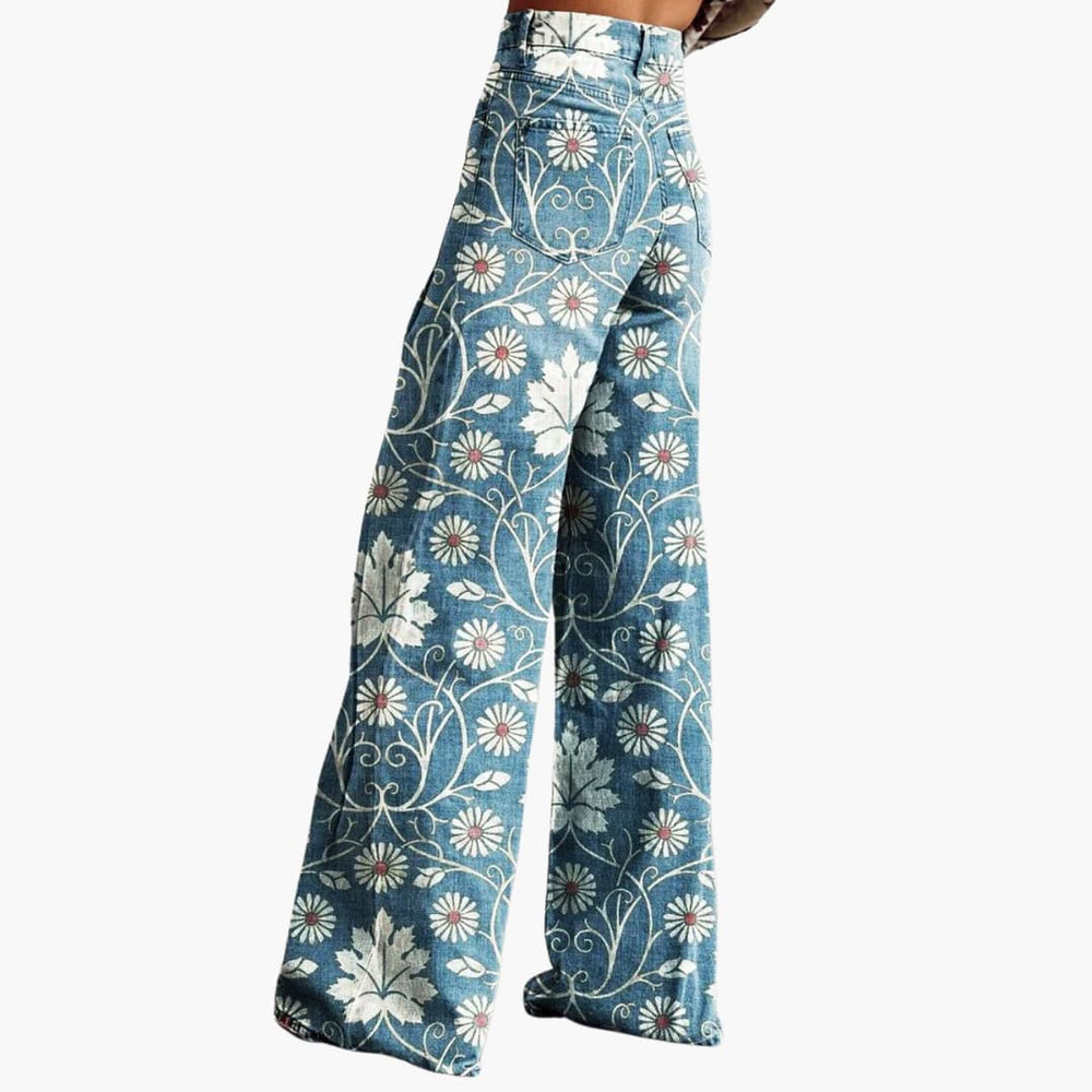 Women’s floral wide-leg trousers for spring and summer