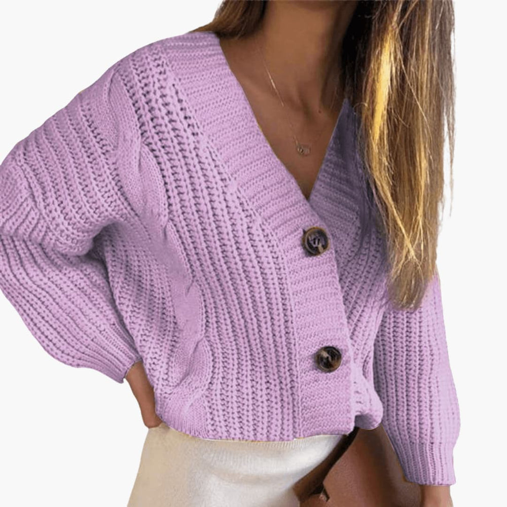 Button-Up Knit Cardigan for Women – Cozy & Elegant Layering - IsabellaMae
