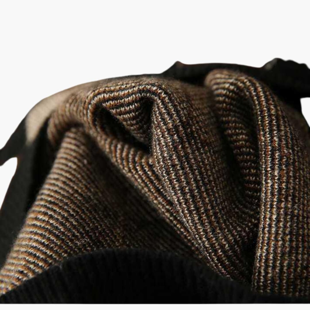 Retro Knit Sweater for Women - Cozy Striped Design & Comfort