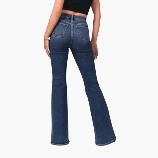 High Waisted Stretch Flared Jeans for Women - Bootcut Fit