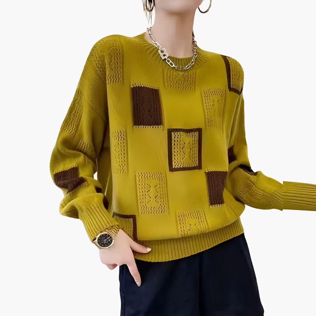 Patchwork Knit Sweater – Women's Colour Block Jumper