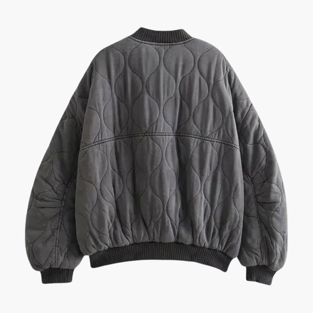 Quilted Bomber Jacket – Women's Oversized Winter Style