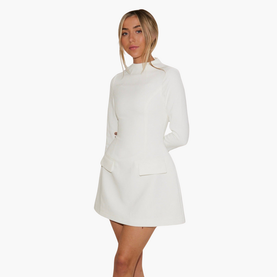 Elegant White Mini Dress – Women's Chic Partywear Outfit