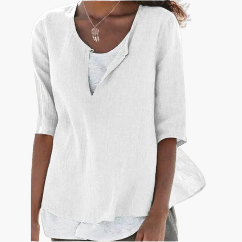 Casual Layered Blouse for Women - Relaxed Summer Style - IsabellaMae