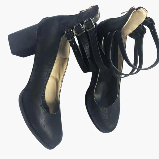 Chic Buckled Ankle Boots - Block Heel for Women’s Style