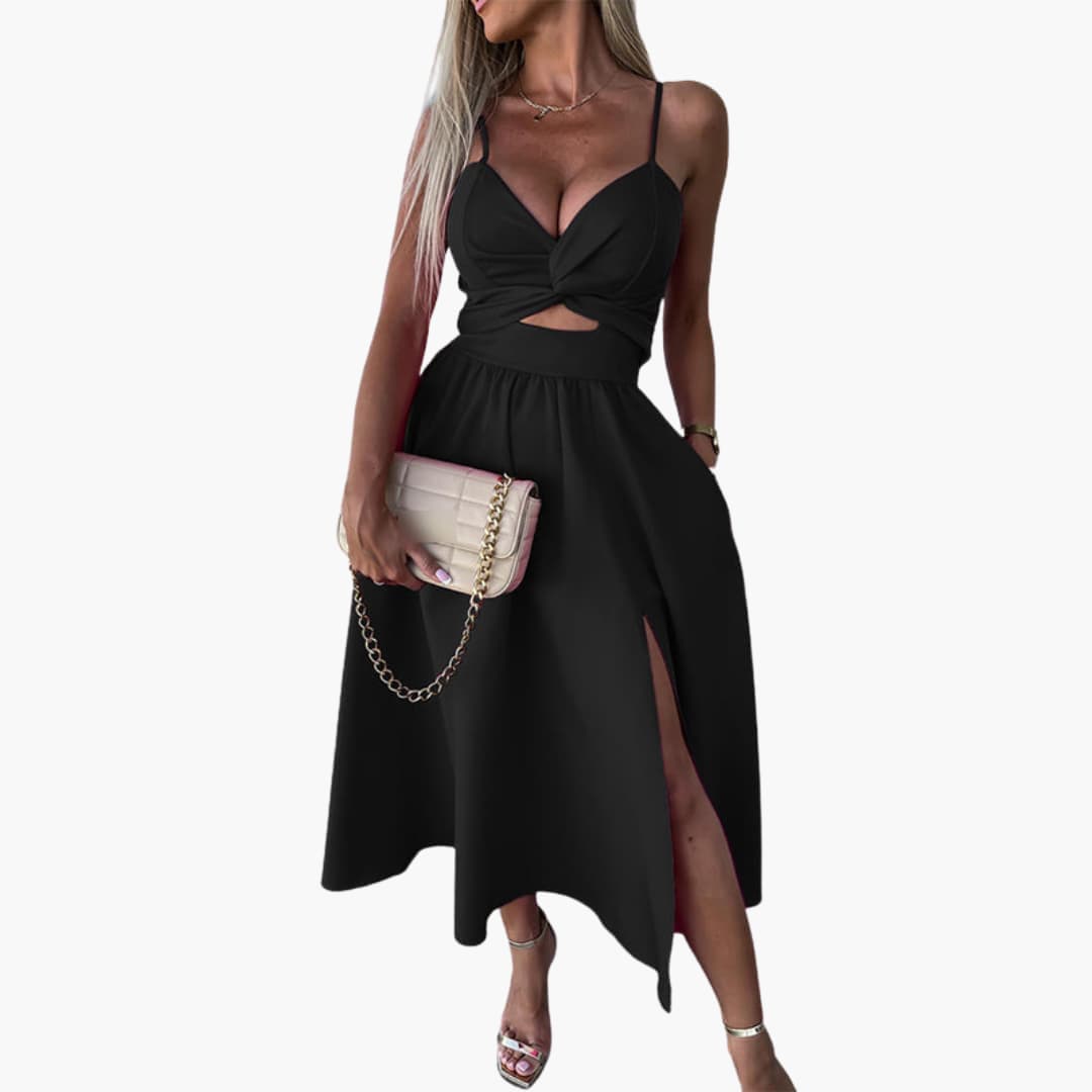 Elegant Strappy Midi Dress - Women's Summer Occasionwear