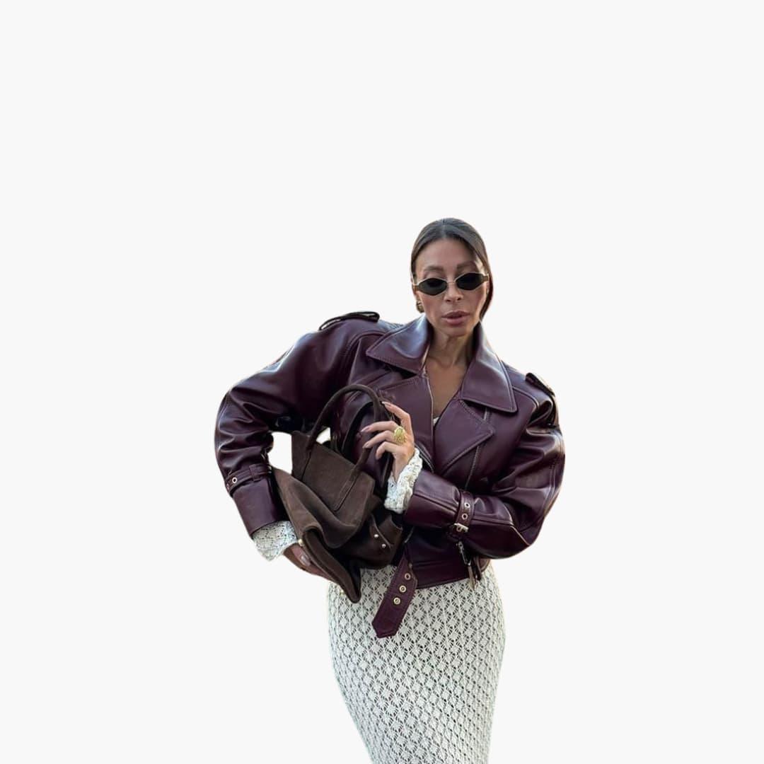 Chic Long Sleeve Crop Coat – Women's Stylish Comfort