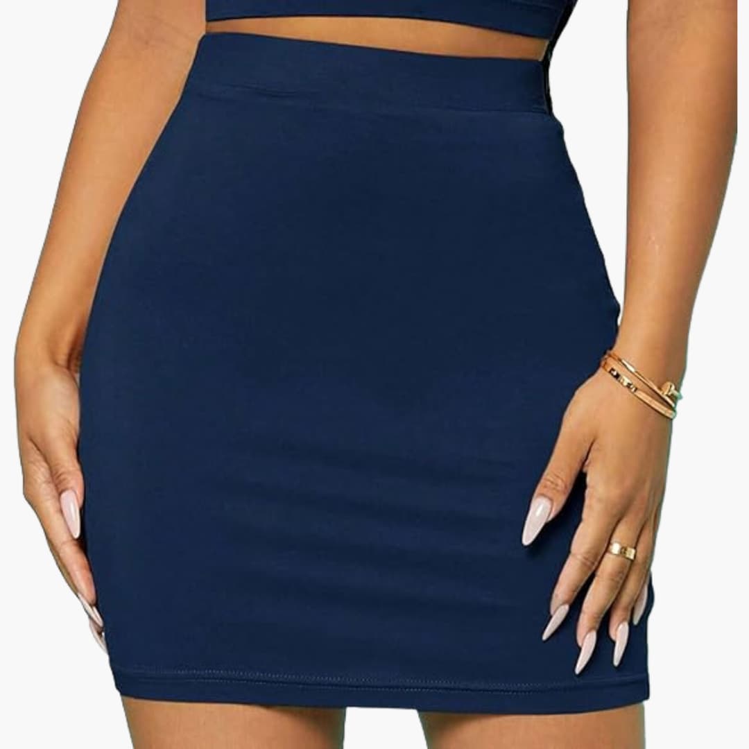 Women's bodycon mini skirt with elastic waistband all-season