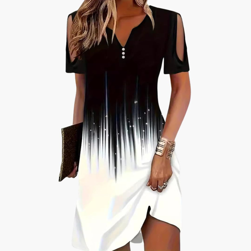 Women’s boho midi dress with cut-out sleeves and slit