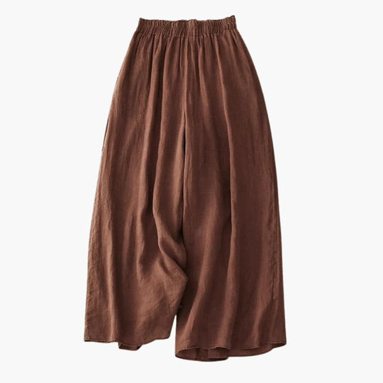 Women’s summer wide-leg trousers with elastic waistband and flowy cut