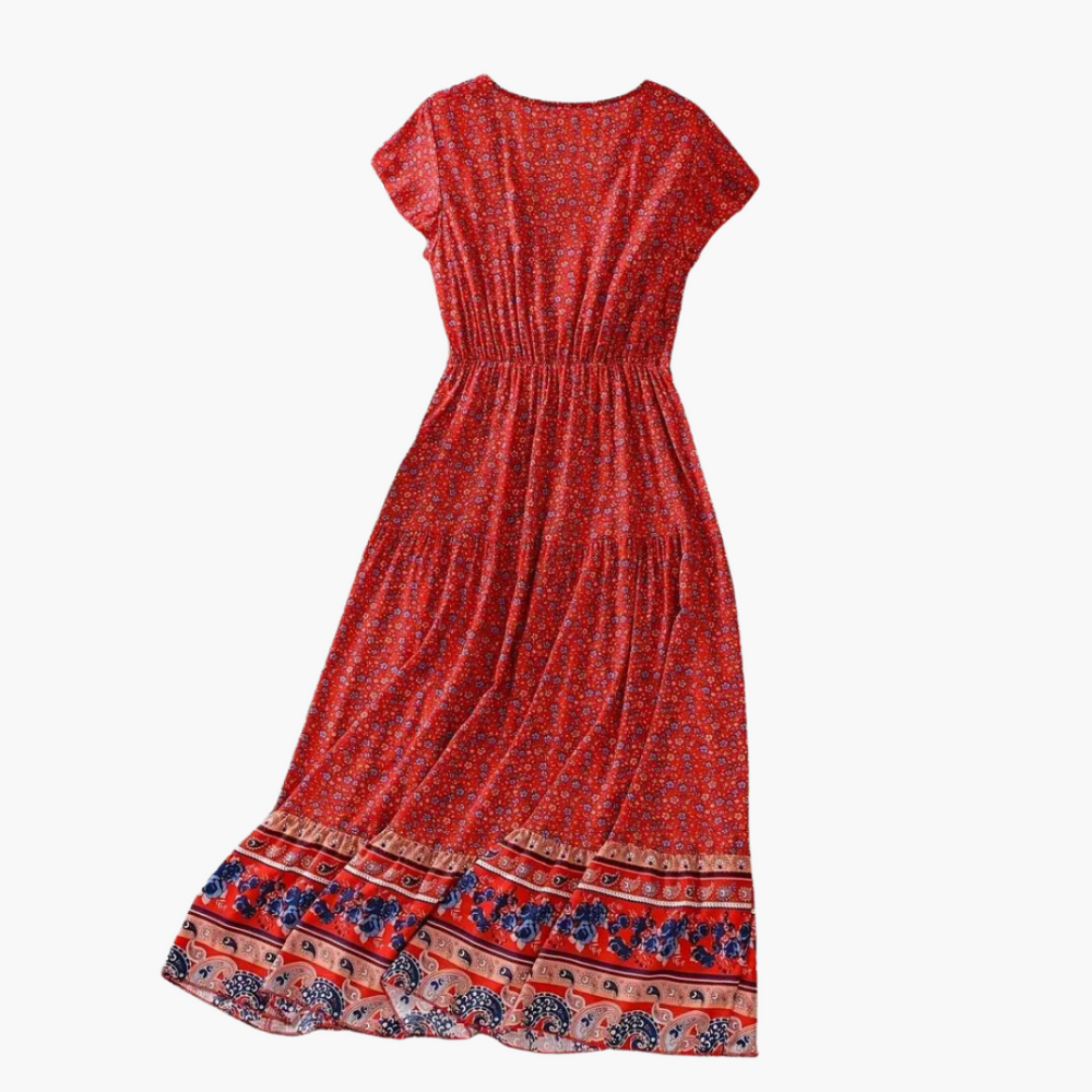 Floral Boho Maxi Dress - Women's Summer Holiday Outfit