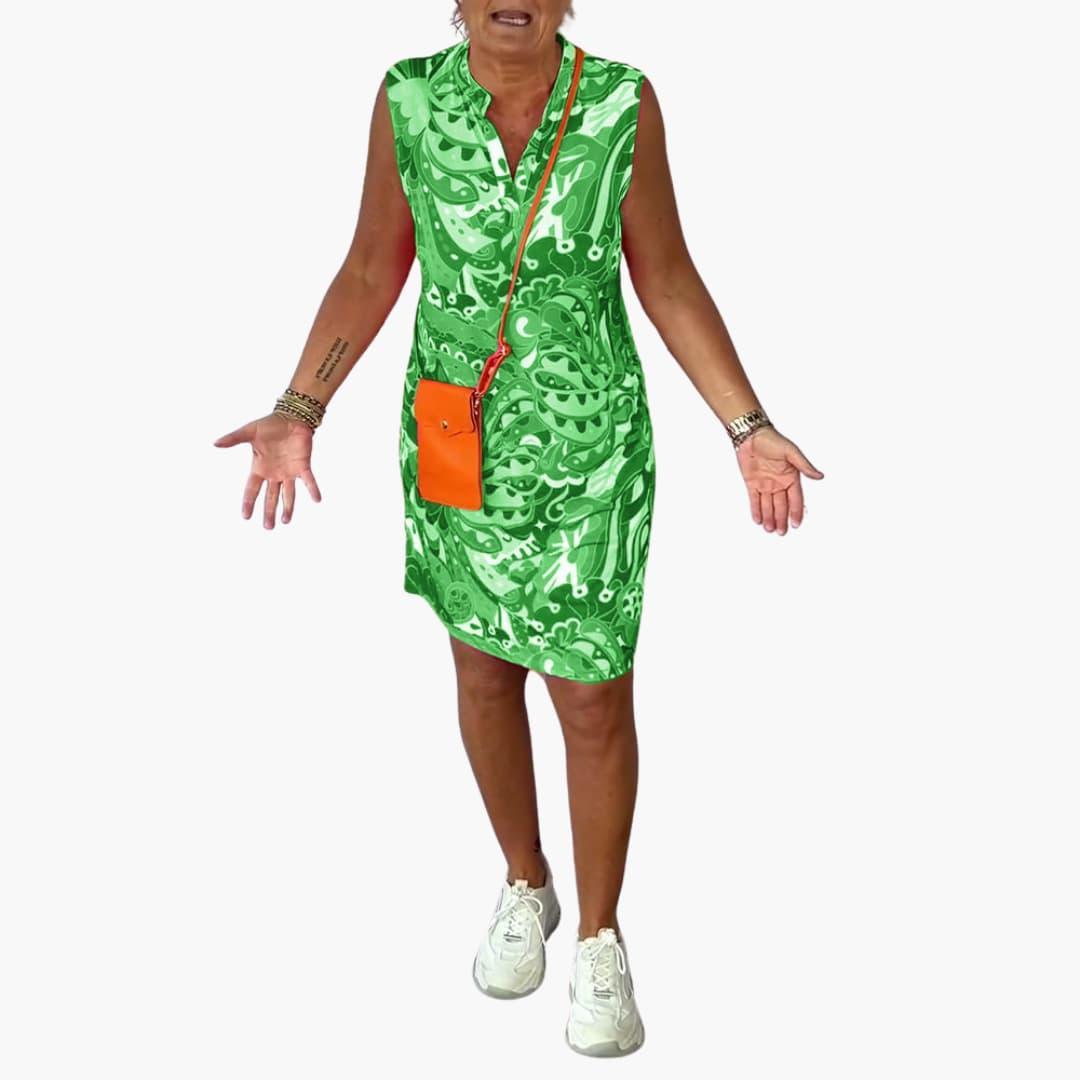 Sleeveless Summer Midi Dress - Flowy Casual Fit for Women