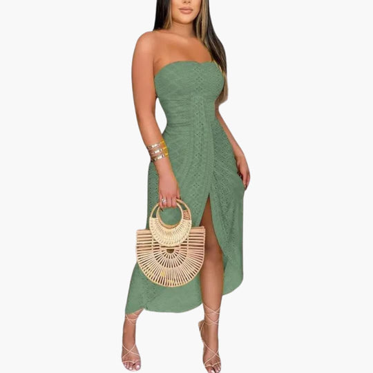Embroidered Midi Dress – Elegant Women's Occasionwear