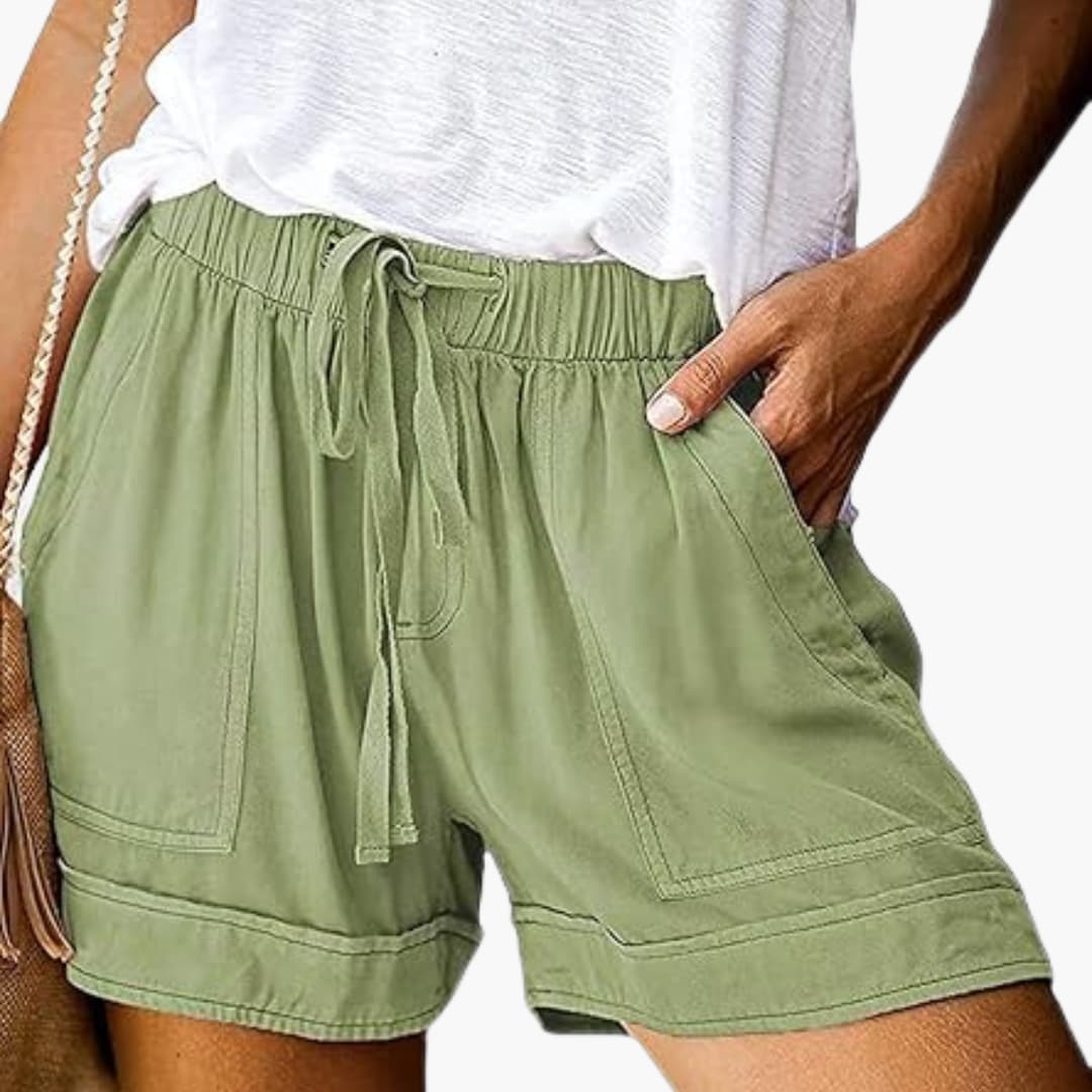 Women's casual summer shorts with drawstring and pockets