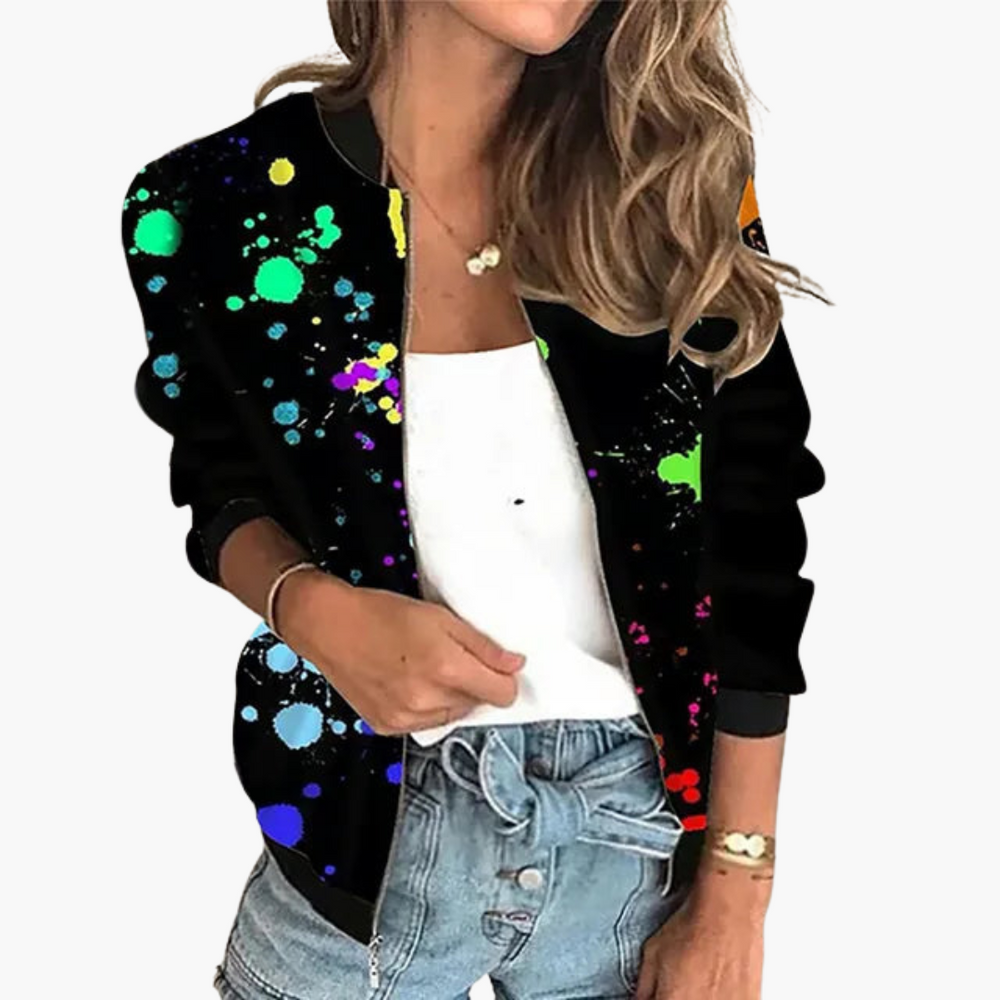 Floral Zip-Up Jacket for Women - Lightweight & Stylish