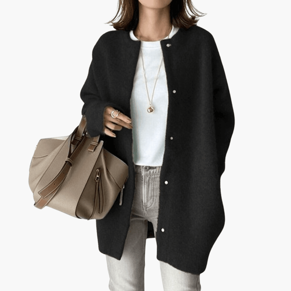 Oversized Wool-Blend Coat – Women's Longline Button Front