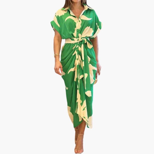 Patterned Midi Dress - Lightweight & Versatile for Women