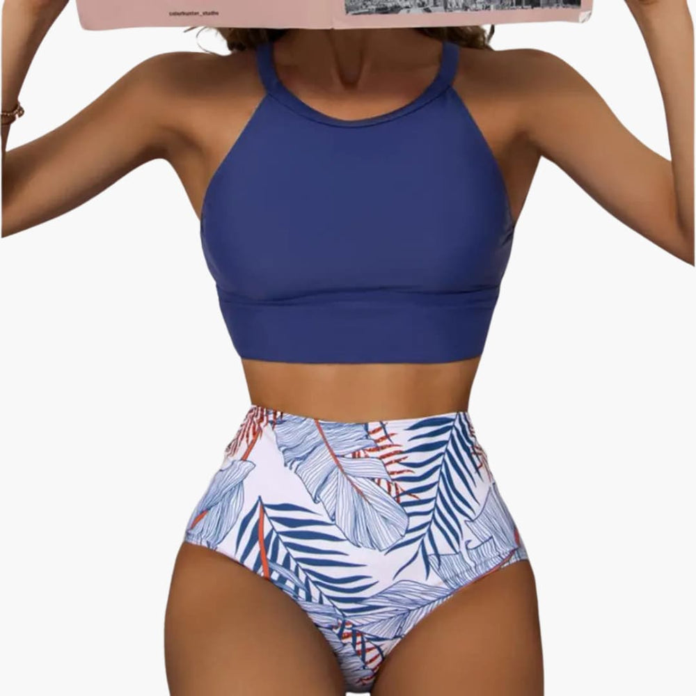Floral High-Waisted Bikini - Women's Two-Piece Swimwear