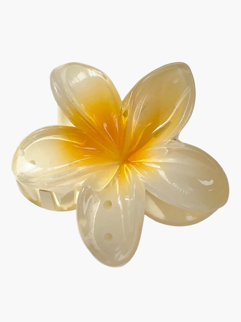 Glossy Hair Claw Clip for Women - Elegant Floral Accessory