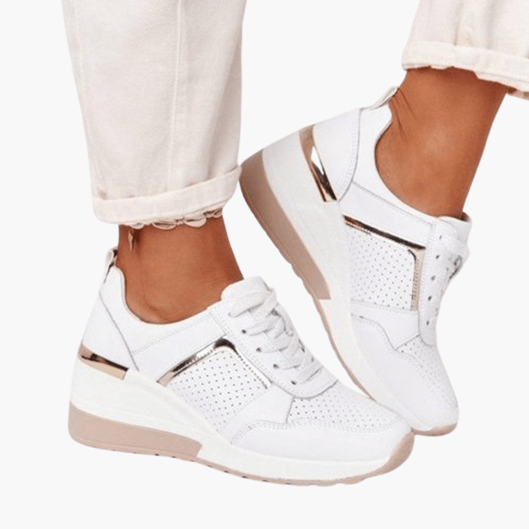 Ladies wedge trainers for women - platform sporty shoe style