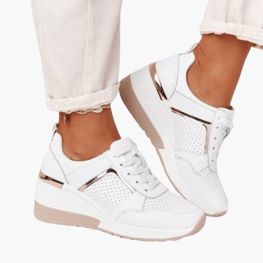 Ladies wedge trainers for women - platform sporty shoe style