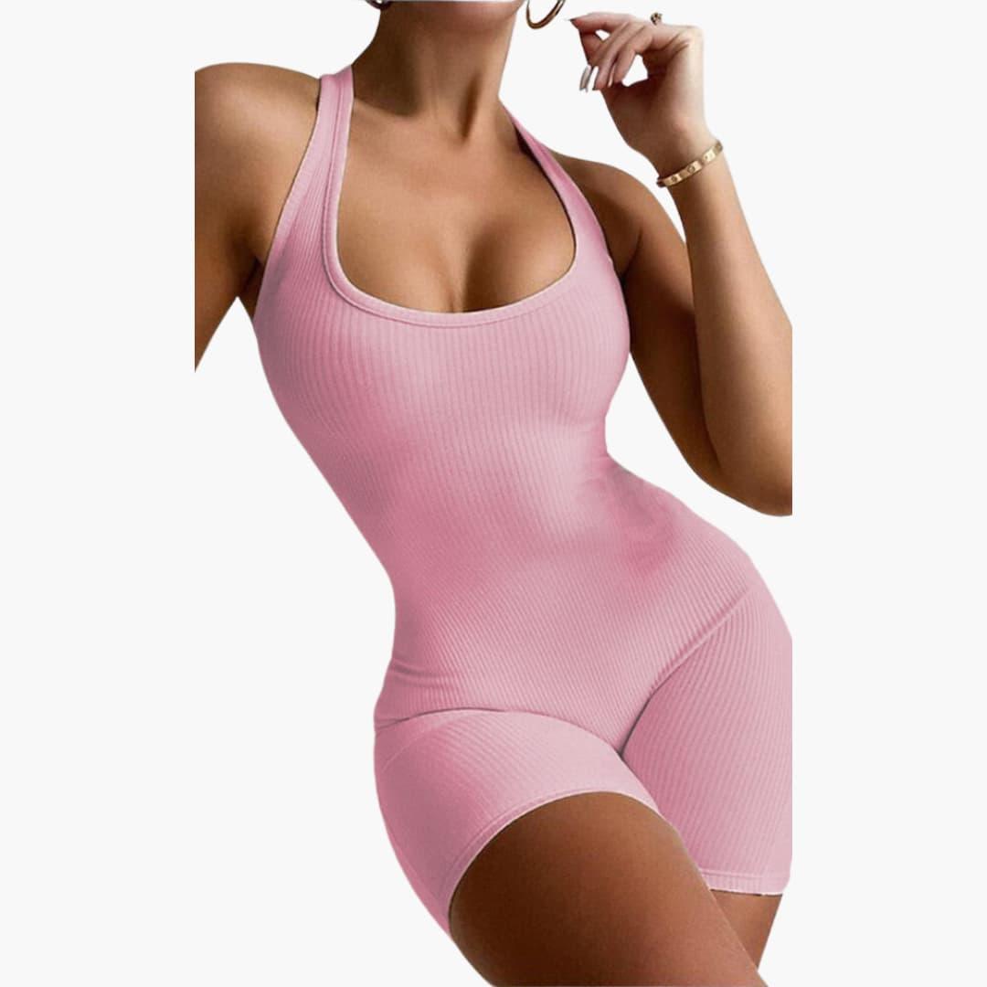 Short Knitted Romper Jumpsuit – Women's Casual Comfort