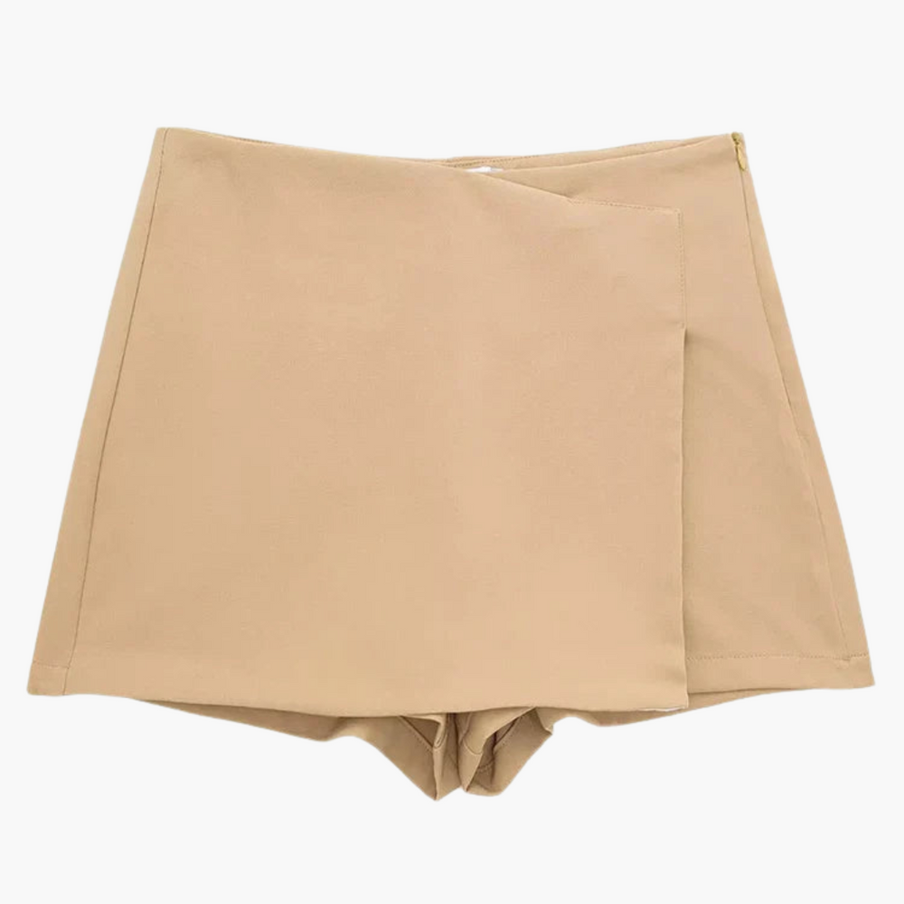 Women's summer skort with pleats and built-in shorts