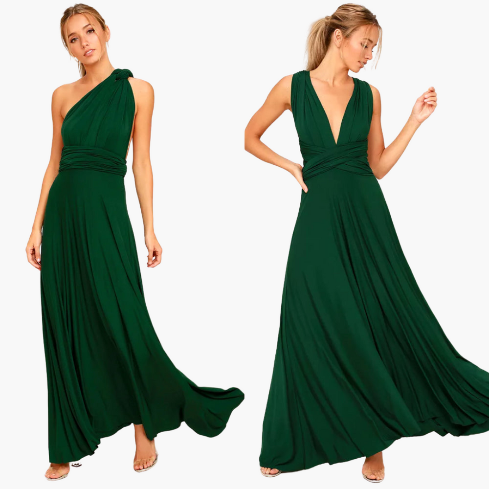 Elegant V-Neck Evening Dress - for Women with Formal Flair