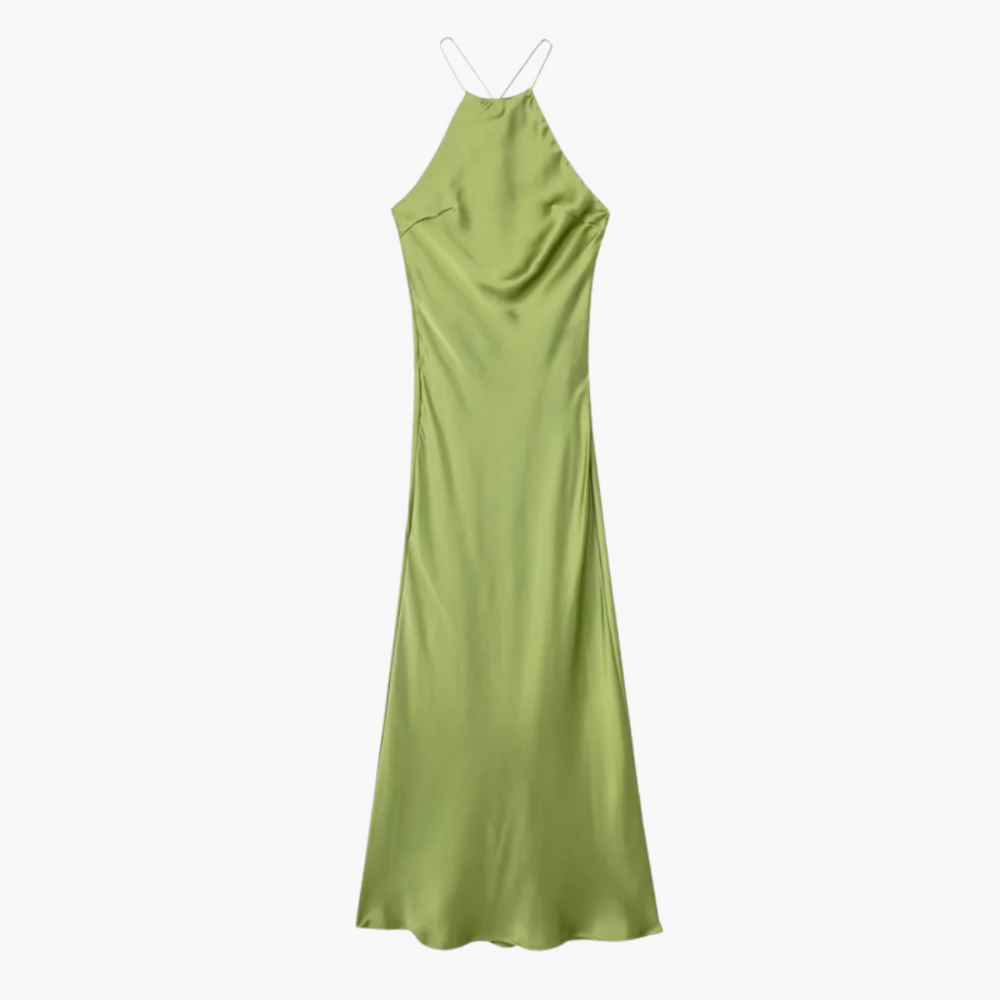 Elegant Halterneck Maxi Dress - for Women in Classic Style