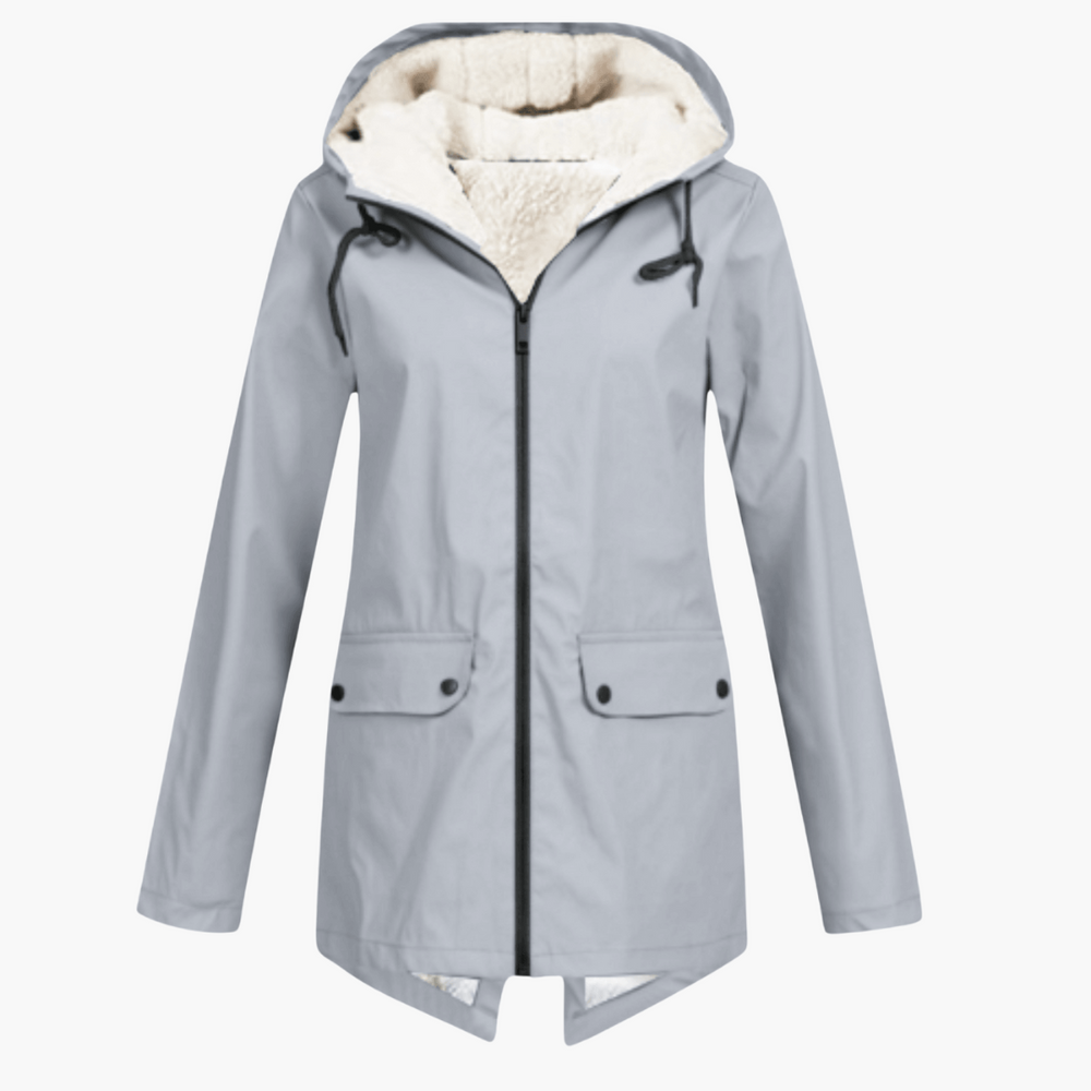 Elegant Hooded Winter Coat for Women - Long & Button-Up